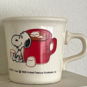 Vintage SNOOPY Coffee Mug Cup 1958 Taylor International USA Cocoa Hot Chocolate